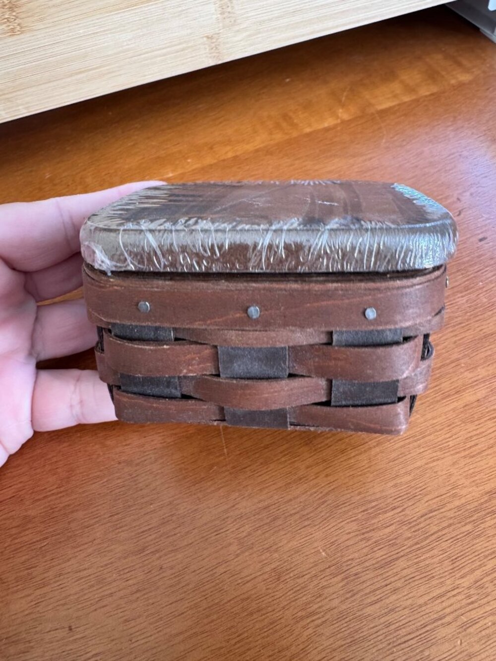 Longaberger Chocolate Swirl Handmade Basket Lid Plastic Insert Set 3 Piece 2015 - Picture 8 of 11